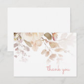 Roze Vintage Dank U Kaart (Voorkant / Achterkant)