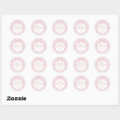 Roze Vintage Fancy Bloem Baptism Envelope Zegel (Vel)