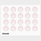 Roze Vintage Fancy Bloem Bruiloftszegel Ronde Sticker (Vel)