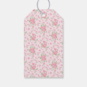 Roze Vintage Fancy Bloemige Bruiloftsshower Favore Cadeaulabel (Achterkant)