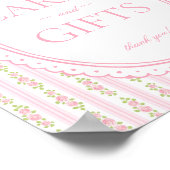 Roze Vintage Fancy Bloemkaart & Cadeaus Bord Poster (Hoek)