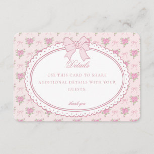 Roze Vintage Fantasie Bloemendetails Kaart Uitnodi