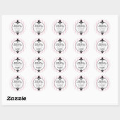 Roze Vintage Fleur de Lis Bruidsfeest Ronde Sticker (Vel)