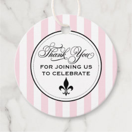 Roze Vintage Fleur de Lis Parijse Huwelijksdecorat Bedankjes Labels