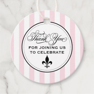 Roze Vintage Fleur de Lis Parijse Huwelijksdecorat Bedankjes Labels