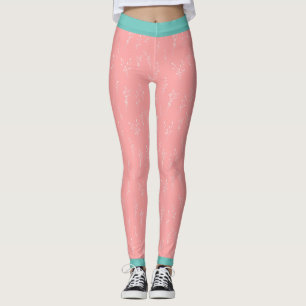 Roze Vintage Flowers Fitness Workout Leggings
