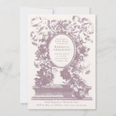 Roze Vintage Franse Bloem Bruidsfeest Kaart (Voorkant)