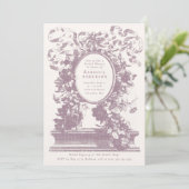 Roze Vintage Franse Bloem Bruidsfeest Kaart (Staand voorkant)