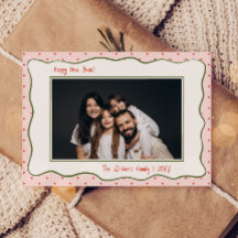 Roze Vintage Handgetekende Frame Foto Nieuwjaar