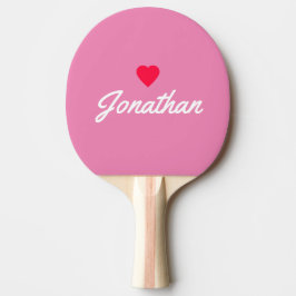 Roze Vintage Hart Handtekening Tafeltennisbatje