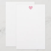 Roze vintage hart trouwstationery papier (Voorkant / Achterkant)