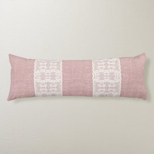 roze, Vintage, kant, Victoriaans jute, grunge, Lichaamskussen