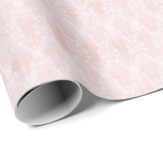 Roze Vintage Kant Wrapping Papier Coquette
