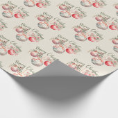 ROZE VINTAGE KERST ORNAMENT CADEAUPAPIER (Hoek)