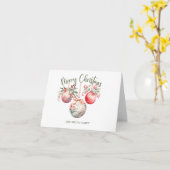 ROZE VINTAGE KERST ORNAMENT KAART (Gele Bloem)