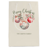 ROZE VINTAGE KERST ORNAMENT MEDIUM CADEAUZAKJE (Voorkant)