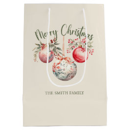 ROZE VINTAGE KERST ORNAMENT MEDIUM CADEAUZAKJE