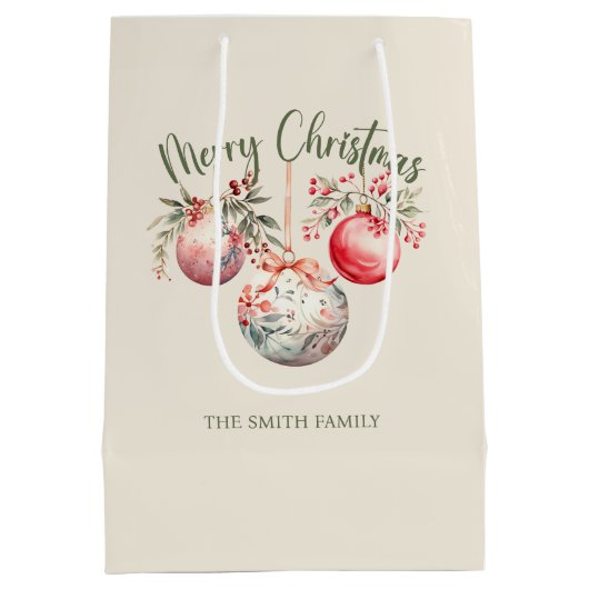 ROZE VINTAGE KERST ORNAMENT MEDIUM CADEAUZAKJE (Achterkant)