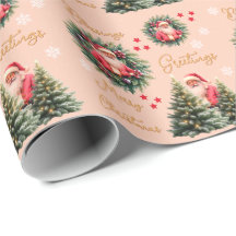 Roze vintage kerstman cadeau