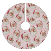 Roze Vintage Kerstman Kerstmis Kerstboom Rok (Voorkant)