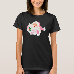 Roze Vintage Kerstman Roze Kerstmis 1 T-shirt