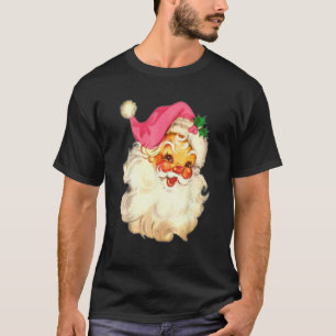 Roze Vintage Kerstman Roze Kerstmis 8 T-shirt