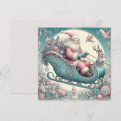 Roze vintage Kerstmis Feestdagenkaart (Voorkant / Achterkant)