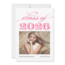 Roze Vintage Klas van 2026 Foto Afstuderen