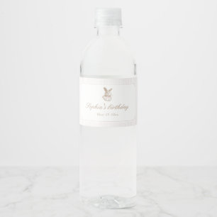 Roze Vintage Konijn Some Bunny Is Turning One Waterfles Etiket