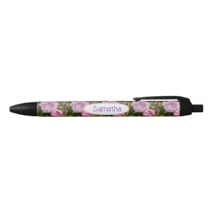 Roze Vintage Koolroos Vrouwennaam Rozen Zwarte Inkt Pen