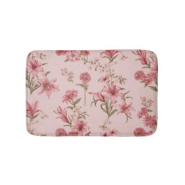 Roze Vintage Lelies Bloemige Cottagecore Badmat