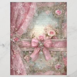 Roze Vintage Lint Junk Journal Scrapbook Papier