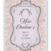 Roze Vintage Lotion Antieke Pot Fles  Sticker (Voorkant)