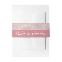 Roze vintage met zilveren bloemen uitnodigingen wikkel