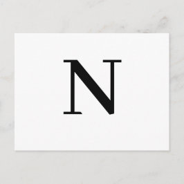 Roze Vintage Monogram Initiaal Ontwerp Briefkaart