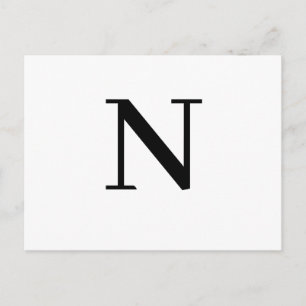 Roze Vintage Monogram Initiaal Ontwerp Briefkaart