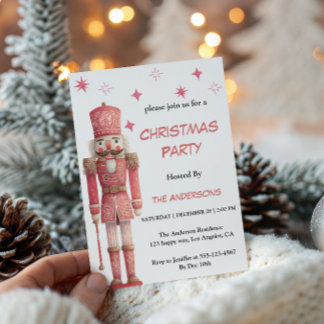 Roze Vintage Notenkraker Kerstfeest Kaart