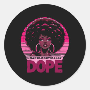 Roze vintage onverbloemd drugs zwarte vrouwen zijn ronde sticker