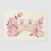 Roze Vintage Parfumflessen & Rozen AE1 Decoupage Tissuepapier (Voorkant)