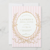 Roze Vintage Paris Glam Bruiloftsborrel Kaart (Voorkant)