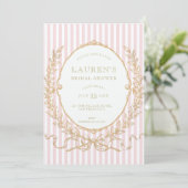 Roze Vintage Paris Glam Bruiloftsborrel Kaart (Staand voorkant)