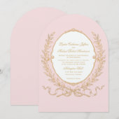 Roze Vintage Paris Glam Uitnodiging (Voorkant / Achterkant)