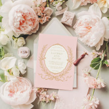 Roze Vintage Paris Glam Uitnodiging