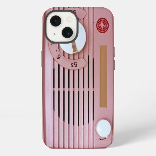 Roze Vintage Radio iPhone Hoesje (Achterkant)