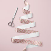 Roze Vintage Retro Kerstman Kerstmis Satijnen Lint