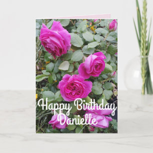 Roze Vintage Roos Bloem Bloemige Verjaardagskaart  Kaart