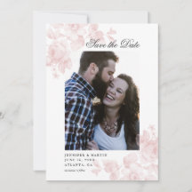 Roze vintage roos bloem foto save the date