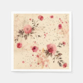 Roze Vintage Roos Bloem Papier Servetten (Voorkant)