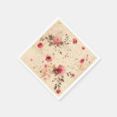 Roze Vintage Roos Bloem Papier Servetten (Hoek)