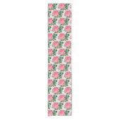 Roze Vintage Roos Botanisch Korte Tafelloper (Voorkant)